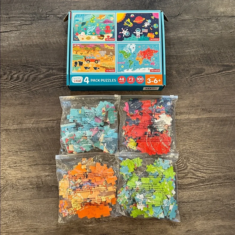 Chuckle & Roar 4 -Pack Jigsaw Puzzles‎ for Kids Age 3-6+